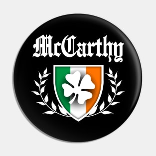 McCarthy Shamrock Crest Pin