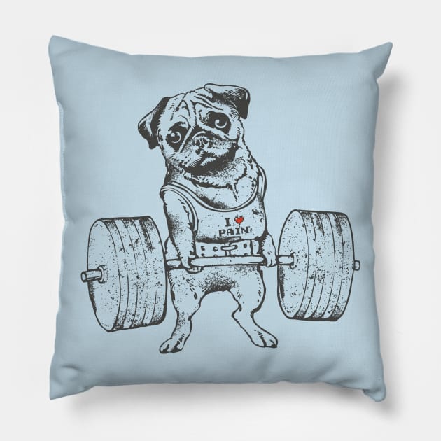 Pug Lift Pillow by huebucket