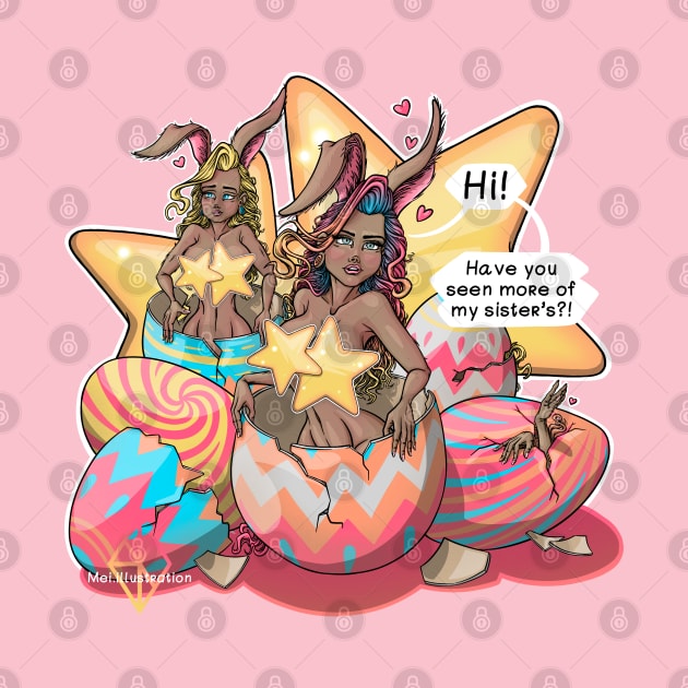 Hi, have you seen my sisters? Reva Easter bunny by Mei.illustration