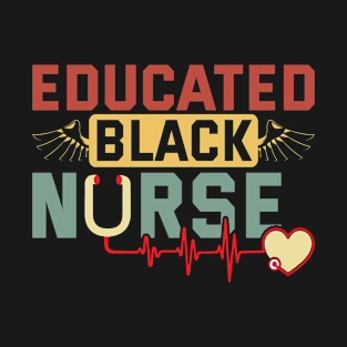 Retro Educated Black Nurse Cute Nursing Student T-Shirt