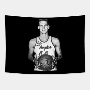 Jerry West Mr Clutch Basketball Legend Signature Vintage Retro 80s 90s Bootleg Rap Style Tapestry