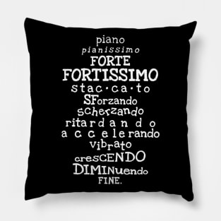 Music Teacher Shirt Italian Musical Terms Words List Pillow