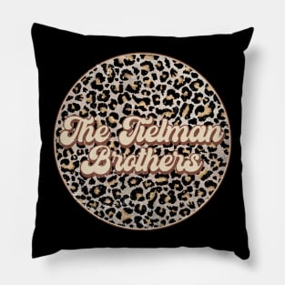 Retro Music Brothers Personalized Name Circle Birthday Pillow