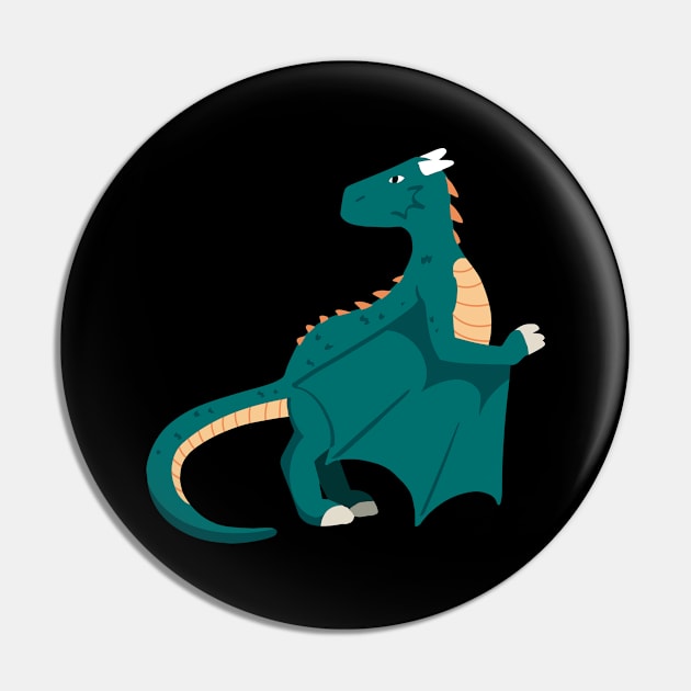 Cartoon grenn Dragon fantasy Pin by AntiAntiFlorian