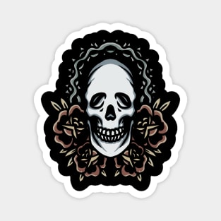 skull and roses tattoo Magnet