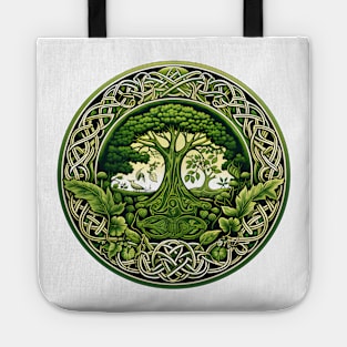 Ireland - Emblem with world tree and nature - Celtic Tote