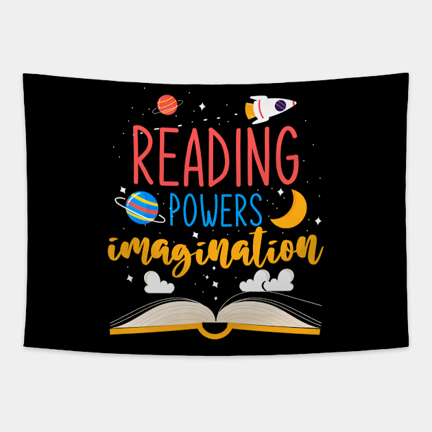 Reading Powers Imagination Books Tapestry by ShirtsShirtsndmoreShirts