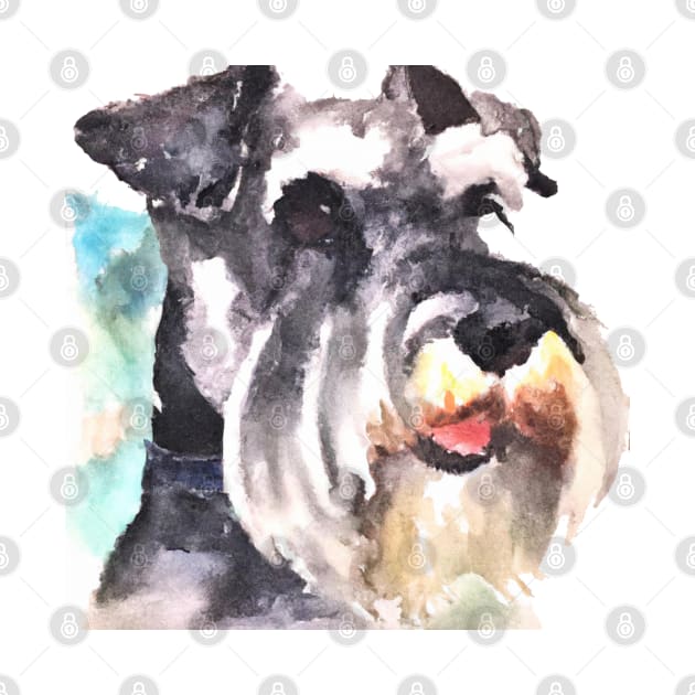 Miniature Schnauzer Watercolor - Gift For Dog Lovers by Edd Paint Something