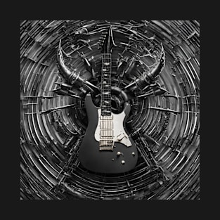 Metal Guitar Art Design T-Shirt