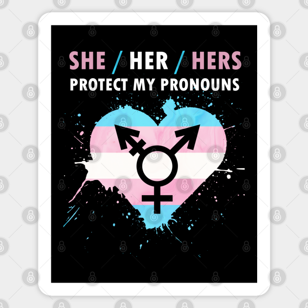 Protect My Pronouns She Her Hers For Lgbt Protect My Pronouns Sticker Teepublic