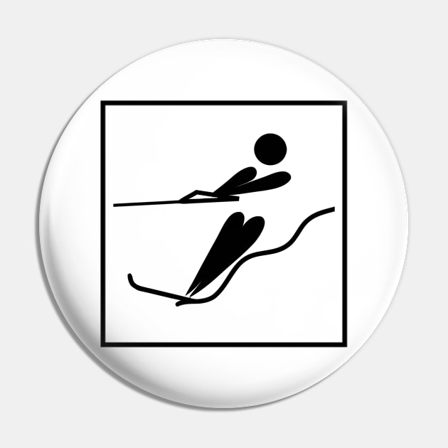 Water Skiing Pictogram Sports Pin by Tshirt114