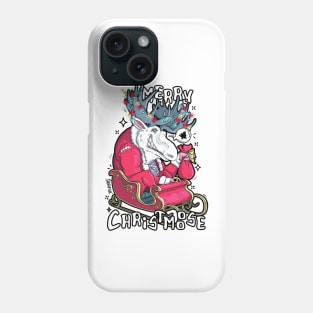 Merry Christmoose moose and Christmas pun Phone Case