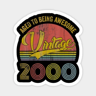 Classic 20th birthday for men women Vintage Rainbow 2000 Magnet