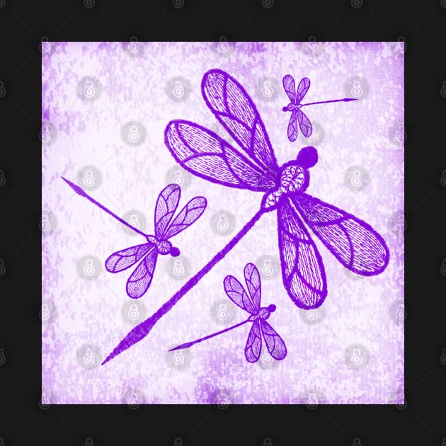 Beautiful abstract dragonflies in purple by hereswendy