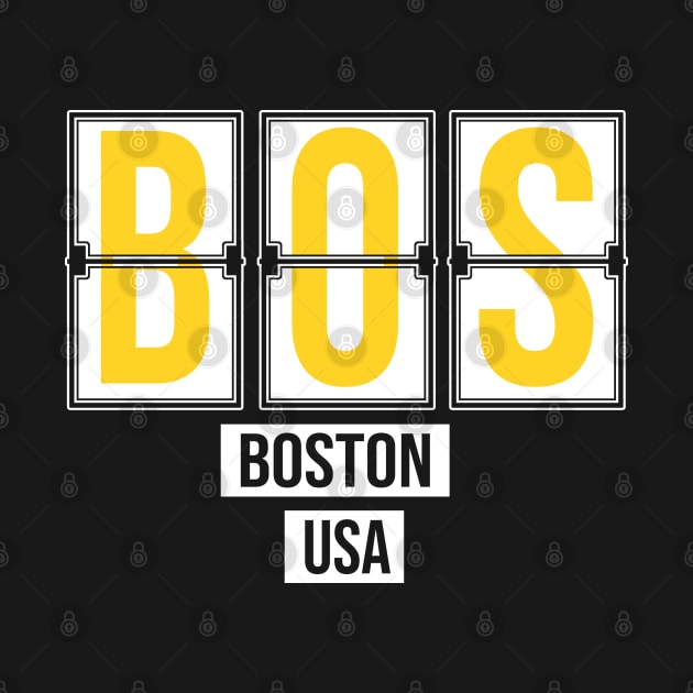 BOS - Boston Airport Code Souvenir or Gift Shirt by HopeandHobby