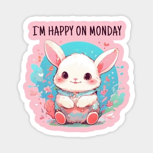 Happy monday rabbit Magnet