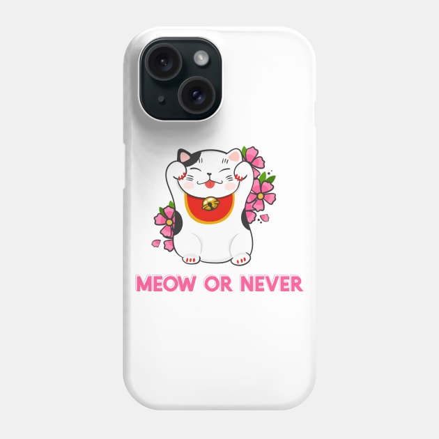 Meow of Never Lucky Cat Phone Case by Gsproductsgs