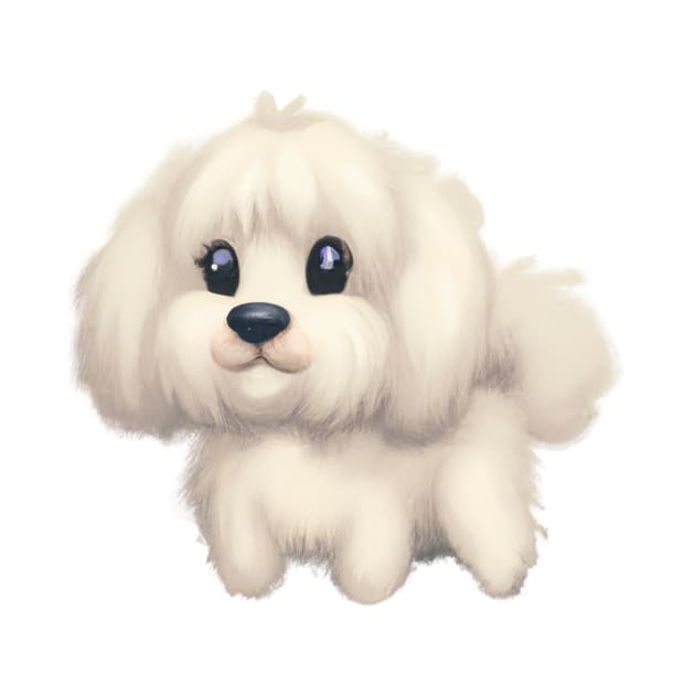 Cute Maltese Dog Drawing by Play Zoo