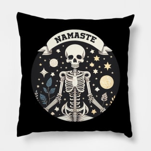 Namaste Skull Pillow