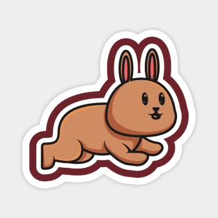 Cute Baby Rabbit Jumping Cartoon Sticker vector illustration. Animal nature icon concept. Funny furry white hares, Easter bunnies jumping sticker vector design with shadow. Magnet