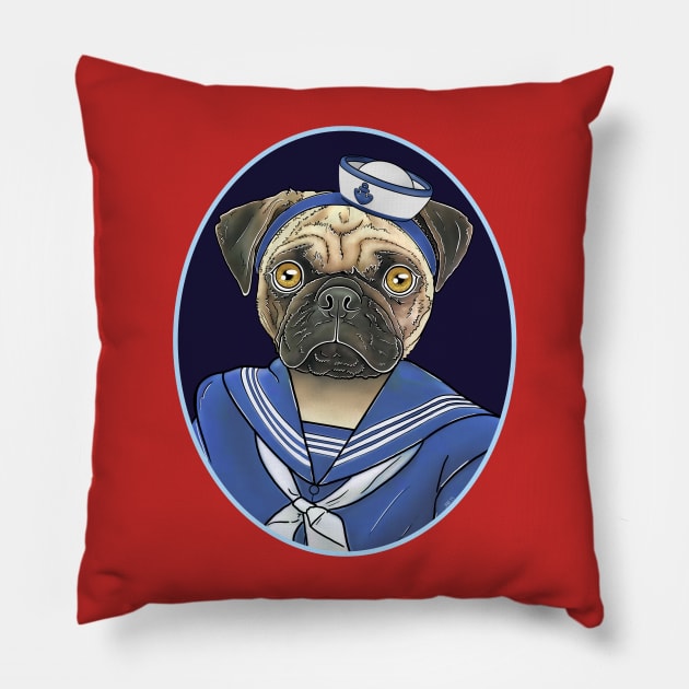 Sailor Pug Pillow by FivePugs