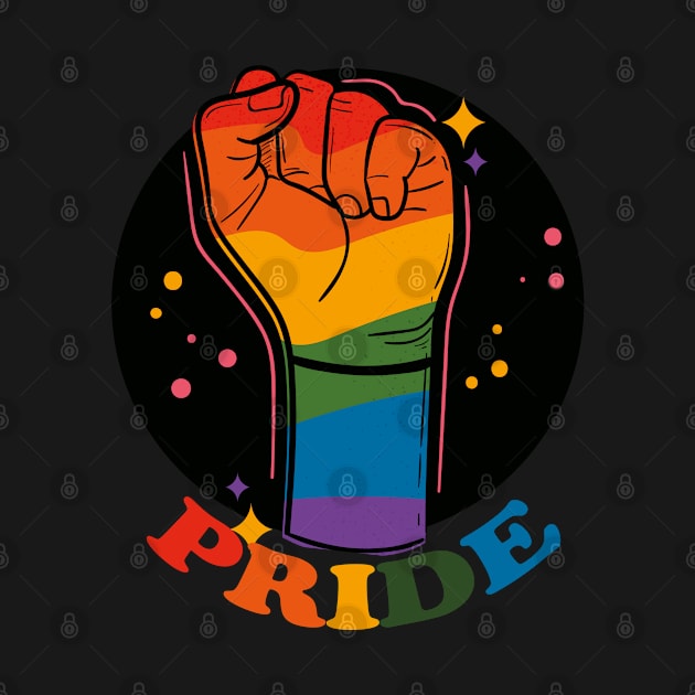 Pride Month Fist- LGBTQ Rights by Eva Wolf