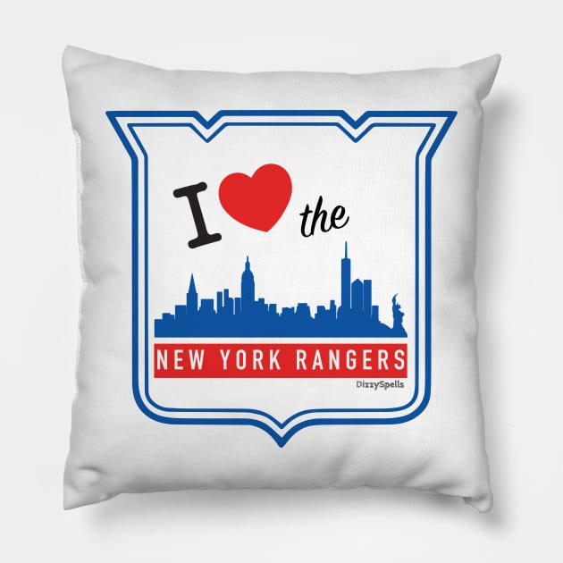 I Love the Rangers!! Pillow by DizzySpells Designs