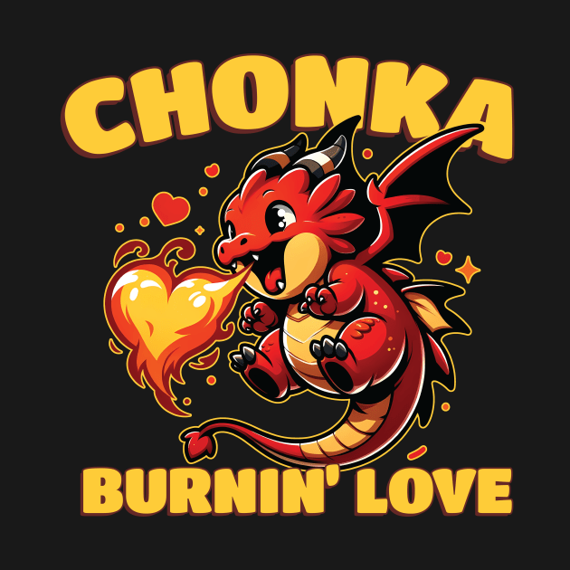 Chonka Burnin' Love - Funny Dragon by Iron Ox Graphics