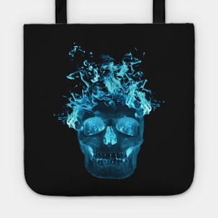 Blue Flame Skull Tote