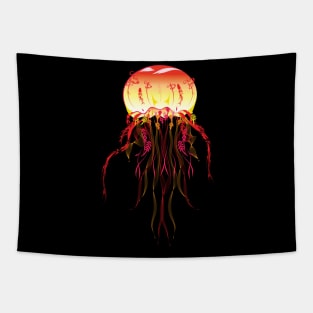 red fire jellyfish Tapestry