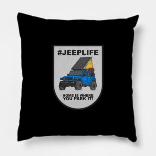 Jeep Life Jeep Wrangler Offroad 4x4 - Blue Pillow