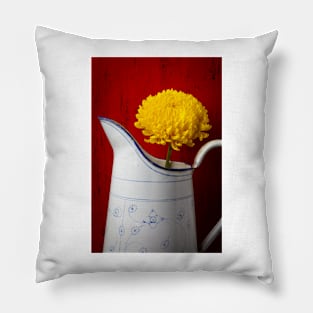 Yellow Mum In White French Pitcher Pillow