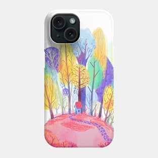 Colorful forest house Phone Case