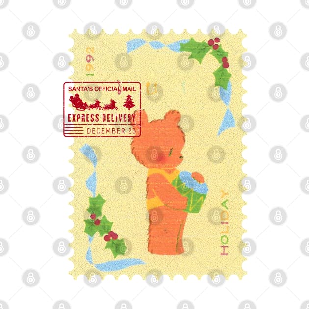 Vintage Bear: Sweet Merry Christmas Wishes by Asterisk Design Store