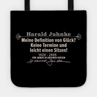 Harald Juhnke Minimal Portrait - „My definition of happiness“ T-Shirt Tote