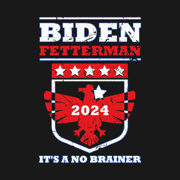 Biden Fetterman 2024 It's a No Brainer Funny Political Humor by star trek fanart and more