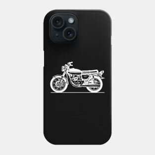 CB175 Motorcycle White Sketch Art Phone Case