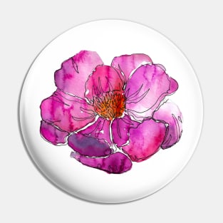 Watercolor peonies pink spring purple Pin