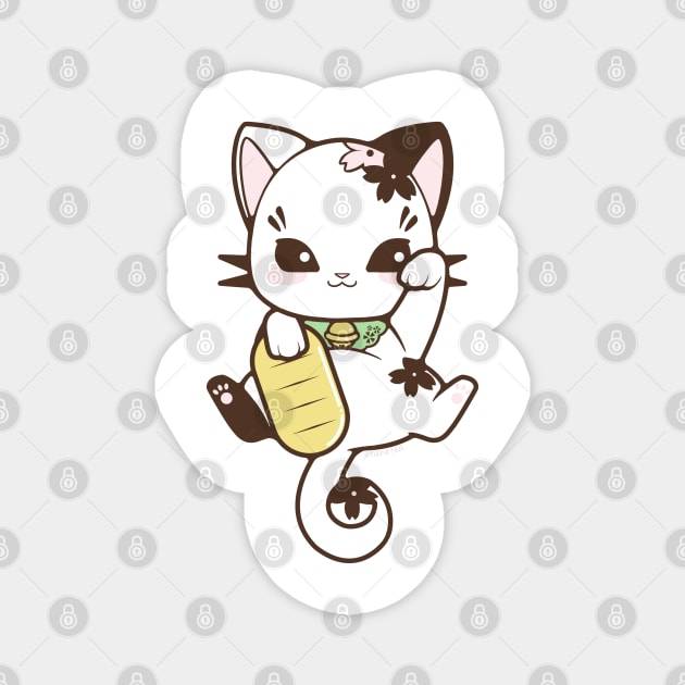 White Maneki-Neko Magnet by Ranefea