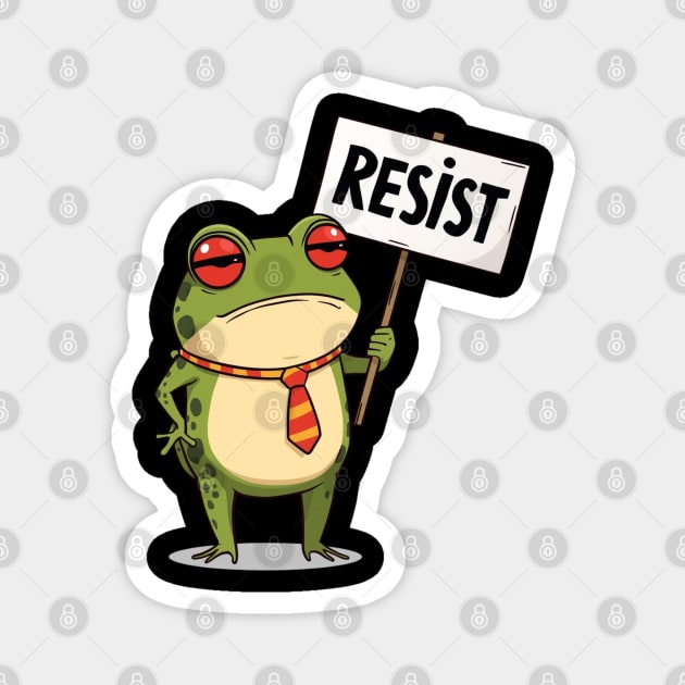 Resist-Frog Magnet by Creatifly Graphic Tees
