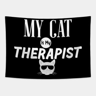 My Cat Is My Therapist Tapestry