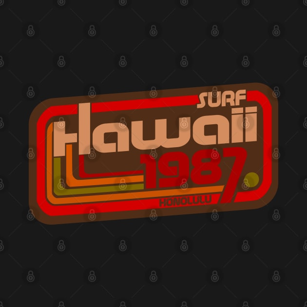 Hawaii Honolulu vintage eighties 80s surf logo by SpaceWiz95