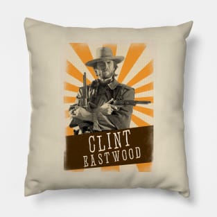 Vintage Aesthetic Clint Eastwood Pillow