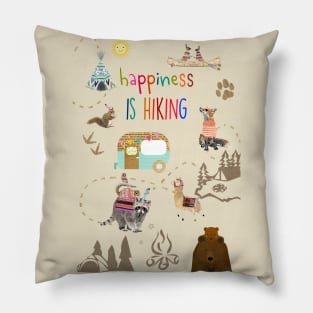 Happiness is hiking Pillow