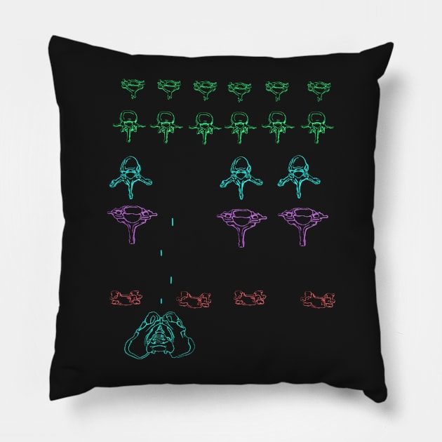 Bone Invaders Pillow by RaLiz