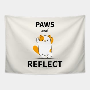 Funny Cat - Paws And Reflect Tapestry