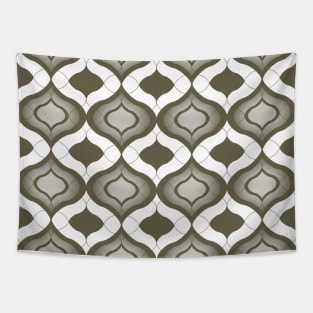 Ogee pattern olive green Tapestry