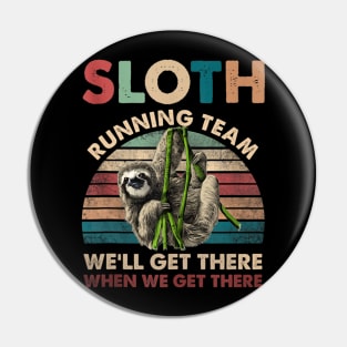 Vintage Sloth Running Team We ll Get There Funny Sloth Tank Top Pin