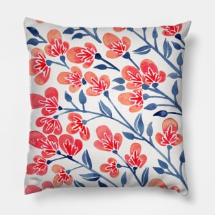 melon blue cherry blossoms Pillow