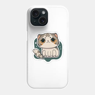 Adorable Scottish Fold Cat Sticker - Cute Kitten Phone Case